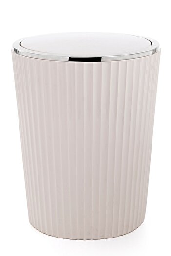 Prima Nova Nely Trash Can-Beige-Chrome Plated
