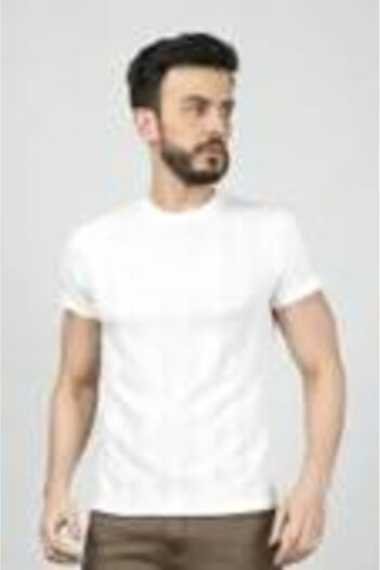 Cazador Caz 4177 Slim Fit Crew Neck Knitted Plain T-Shirt