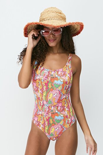 C&City U Neck Swimsuit 7744 Green