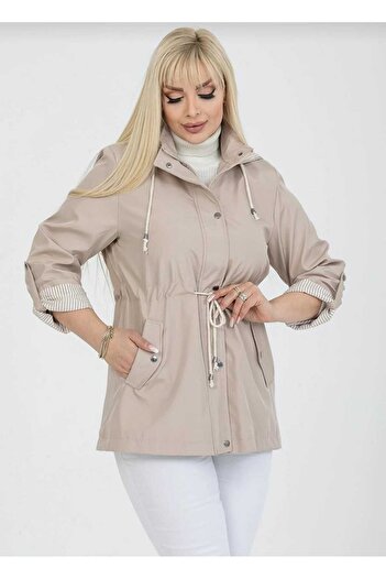 GüneşIşığı Women's Hooded, Lined, Water Resistant Trench Coat