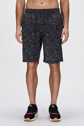 Bad Bear Merle Black Printed Men's Shorts