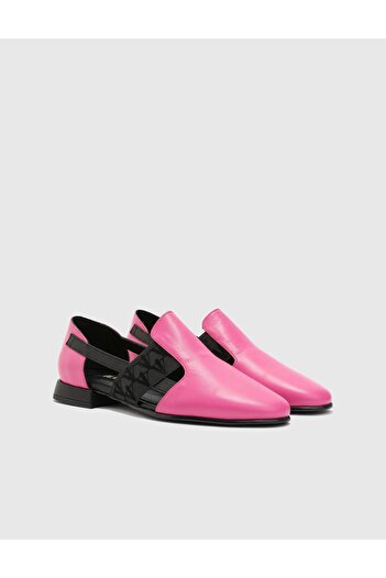 İLVİ Hina Hakiki Deri Kadın Pembe Loafer Ayakkabı