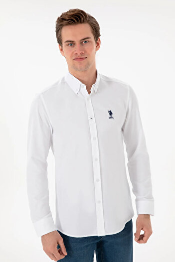 U.S. Polo Assn. Πόλο Ασν. Gox025Y Λευκό Ανδρικό Πουκάμισο 2084085