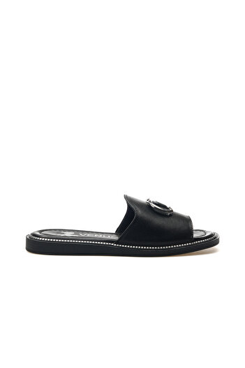 Venüs Women's Irmağan Leather Daily Slippers 25Y Z Black