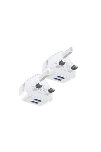 ROHS 2 AC Plugs with 2 USB Ports,5V 2A Mobile Charger Compatible with IOS and Android