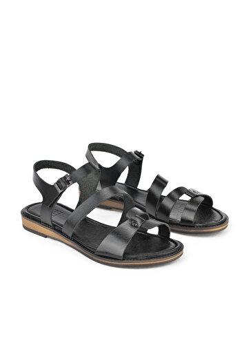 Ziya Women's Black Genuine Leather Sandals 1511010 Z4012