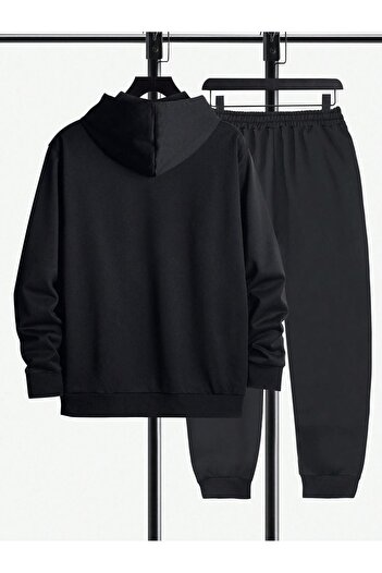 Sweetline Colorful X - Set de trening pentru față, Hanorac Jogger - Hanorac negru cu panglică supradimensionat
