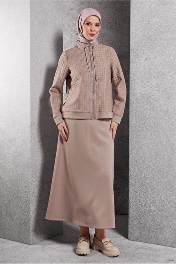 Alvina Tracksuit Set - Stone Detailed 45052