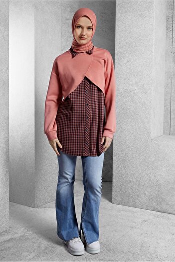 Alvina Shirt Collar Double Tunic - 45247