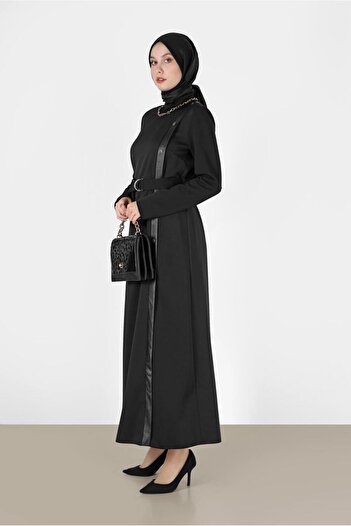 Alvina Belted Leather Detailed Dress - 42193