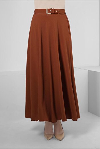 Alvina 60407 Model Belted Flounce Skirt