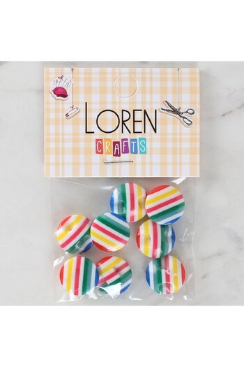 CT STONES Loren Crafts 8 Pack Patterned Buttons - 1097