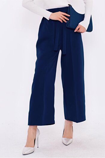 TRENDTESETTÜR Kad\U00Ddin Dark Blue Wide Leg Pants T-80079