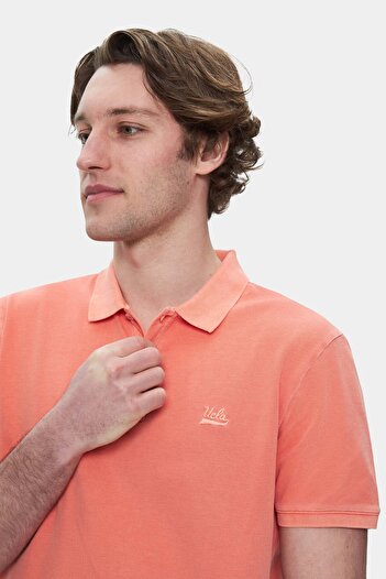 UCLA Gerard Hot Pink Polo Neck Embroidered Standard Fit Men's Tshirt