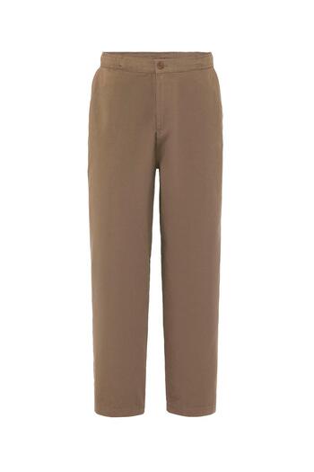 VAMOSCLO Washed Gabardine Trousers - Mink Model