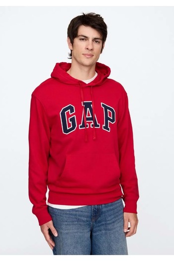GAP V-Frch ft Herıtage Logo Po Men's Hooded Sweatshirt Red