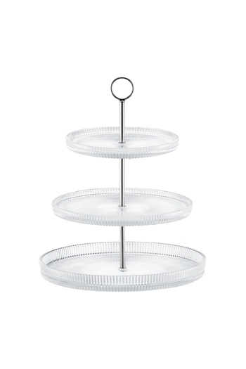 Ambition Tiered cake stand, 3 levels, silver, Curly