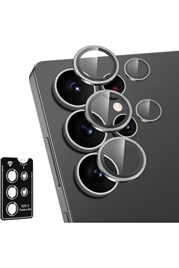 AWH Samsung Galaxy S25 Ultra Camera Lens Protector, Metal Ring Glass Cover, HD Clear