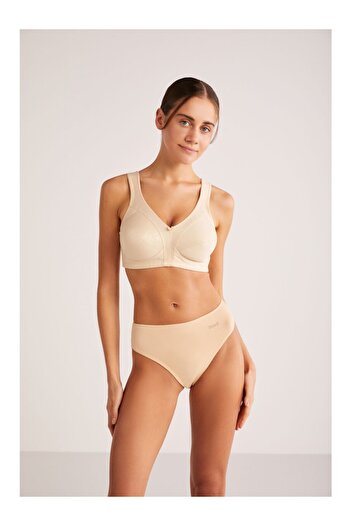 Kom Women's Underwire Cupless Gathering Nude Bra