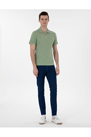 Pierre Cardin Special Design Slim Fit Men's T-Shirt with Zipper