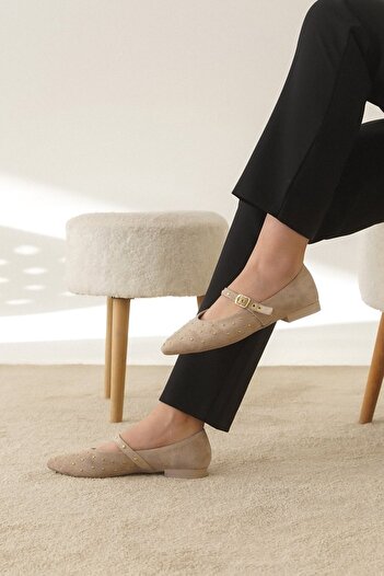 luuq shoes Balerini de zi cu zi Trock pentru femei RUBİ cu vârf ascuțit
