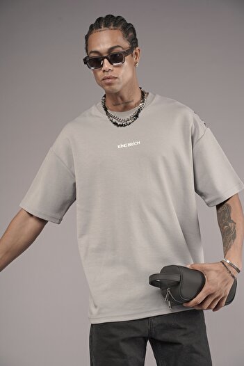 Butik Trend Biz Crew Neck Ethnic Printed Oversize Fit T-Shirt