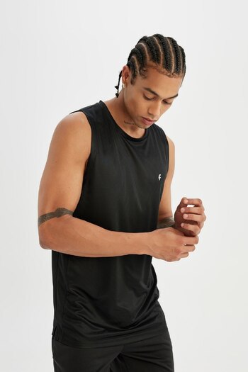 DeFacto Fit Slim Fit Dar Kesim Baskılı Bisiklet Yaka Ağır Kumaş Sporcu Atlet A1736ax24sm