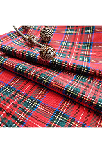 Bimotif New Year Red Green Plaid Woven Runner 45x145 Cm