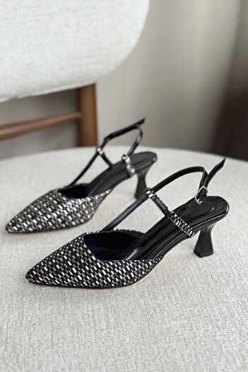 GOFFSHOES Women's Erica Heeled Shoes - Straw-Black
