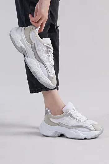 Tonny Black Women's White Ice Comfortable Mold High Sole Stripe Sports Shoes
