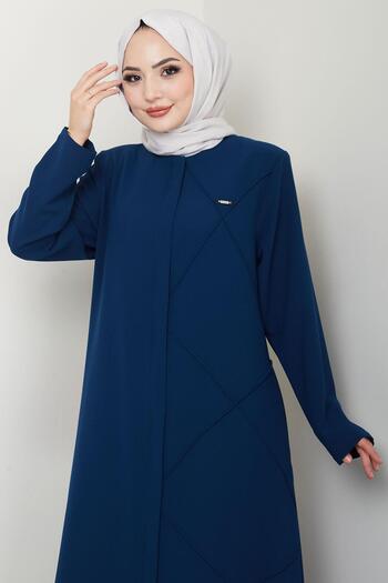 hafsamina Ferace cu punct de cruce pe o parte - Indigo HM2708