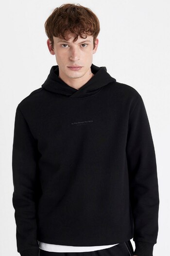 DeFacto Bedrucktes Sweatshirt mit Kapuze in normaler Passform C6131AX24AU