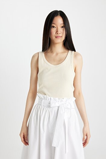 DeFacto Slim Fit Dar Kesim U Yaka Ribana Atlet C9826AXNS
