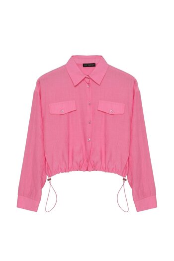 Quzu Pink Rubber Detailed Shirt