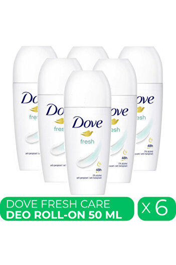 Dove Fresh, deodorant roll-on femei, 6 buc x 50 ml