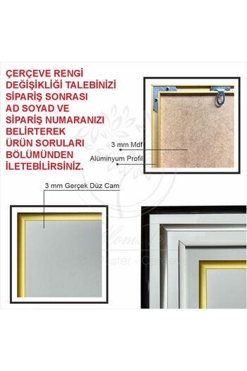 Tablomtr Set de 2 picturi decorative cu cadru metalic imprimat digital cu sticlă - Sanvito A