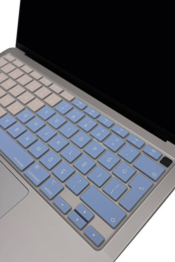 Mcstorey Macbook Air Kılıf M1 13inç Klavye Koruyucu Türkçe Q Baskılı A2179 A2337 Ile Uyumlu R.powder