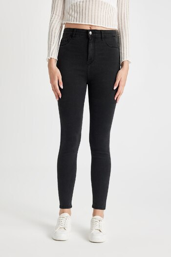 DeFacto High Waist Jegging - Narrow Leg Ankle Length Basic Jeans B7498Ax24Au