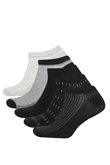 DeFacto Men's 5-Piece Cotton Booties Socks C6782Axns