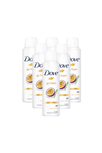 Dove Dove Go Fresh Passion Fruit Women's Deodorant Spray, 6 pcs x 200 ml