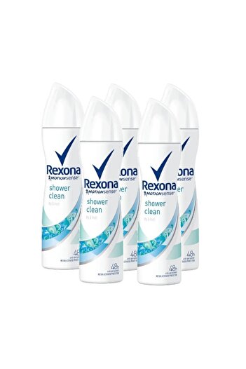 Rexona Rexona Motion Sense Shower Clean Women's Deodorant Spray, 5 x 150 ml