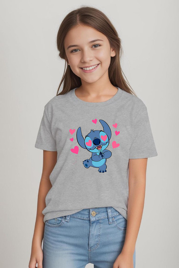makiteks Girl's Printed Tshirt 5-14 Years Lilo Stitch Quality Cotton