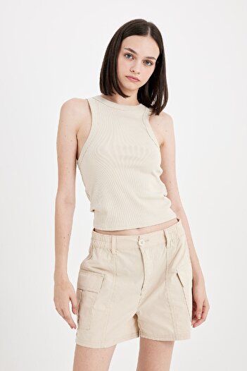DeFacto Regular Fit Regular Waist Short Leg Poplin Shorts A3689Ax24Hs