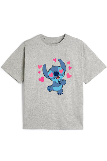 makiteks Girl's Printed Tshirt 5-14 Years Lilo Stitch Quality Cotton