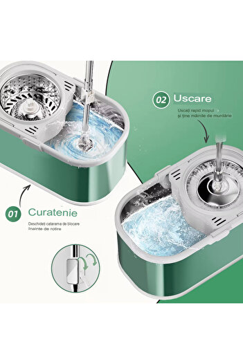 OEM Arvada MagicClean stainless steel spin mop bucket set with 360 degree rotation