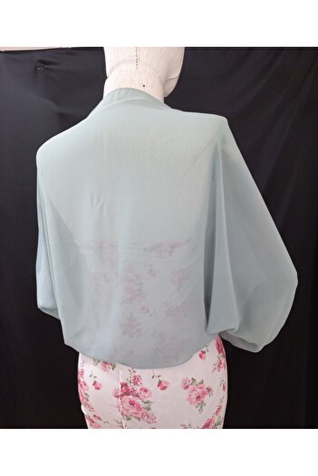 es moda shop Green Mint Moni Shawl - Frilly Chiffon Sash