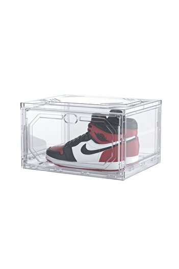 Flippy Flippy Shoe Organizer, PP+ABS, Magnetic Door, 36 x 28 x 21 cm, Transparent