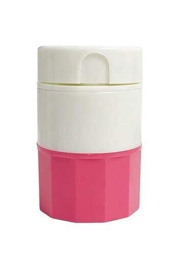 Flippy Flippy Multifunctional Pill Box, 4 in 1, Water Cup, ABS/Stainless Steel Blade White/Pink, 8.7x6.2x4.1 cm