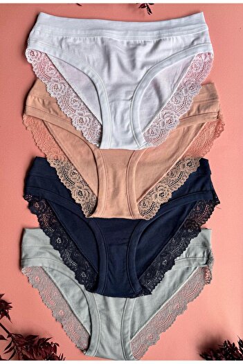 VicTroy Elosia – 4-Pack Stylish and Comfortable Modal Fabric Women's Panties, Soft Lace Elegance