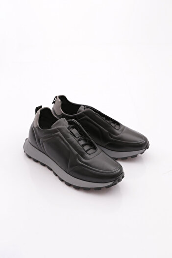 DGN Men's Sneaker Shoes Genuine Leather Black 36813396